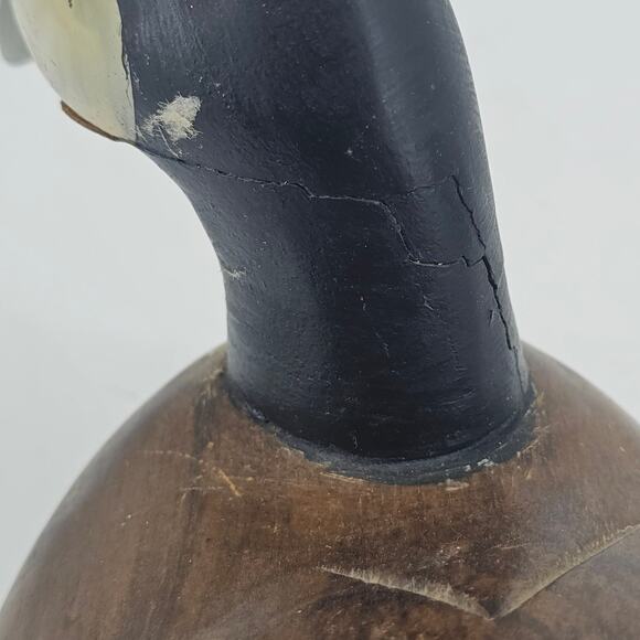 Vintage Handcarved Glass Eye 13" Wooden Duck Decoy Painted Hunting *READ* - Picture 10 of 12